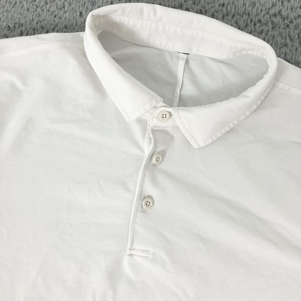 Lululemon Polo Shirt Mens Large White Solid Performance Golf Stretch Athletic